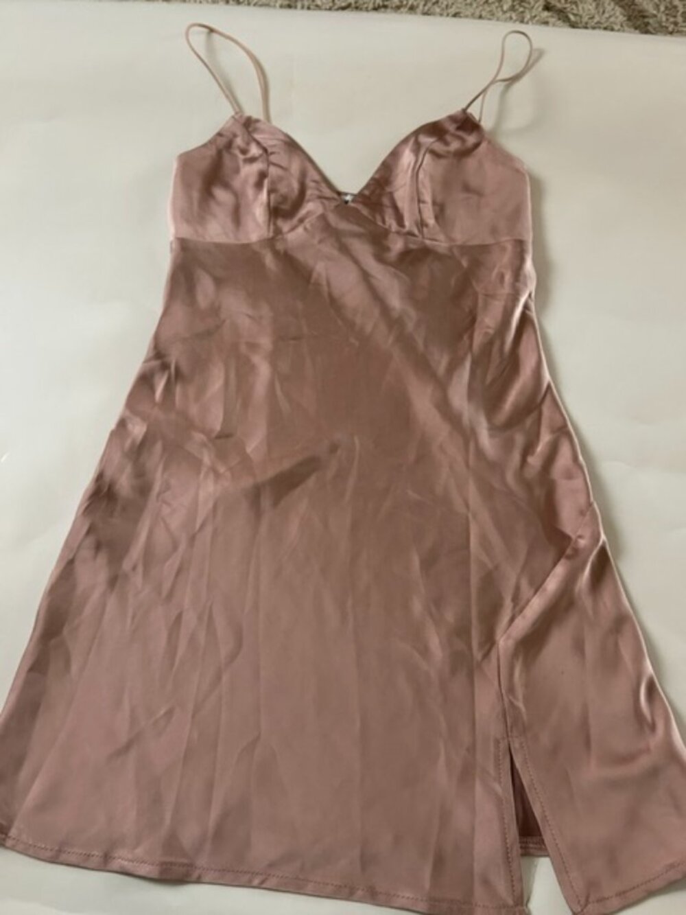 Princess Polly Pink Satin Mini Slip Dress Size 0 - Good Condition